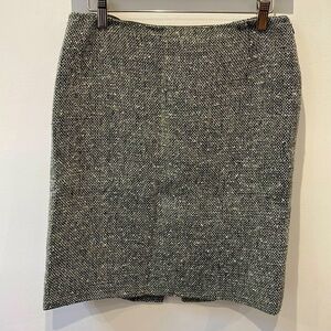 Valentino Roma tweed wool mini skirt dark green speckled vintage size S